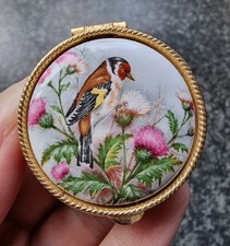 Vintage Pill Box Trinket Birds