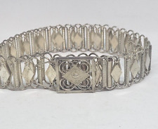 Straits Chinese Peranakan Baba Nyonya Silver Zodiac Crab Belt, Hallmarked