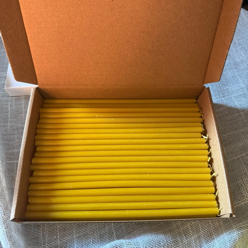 Thin yellow taper candles - thin,