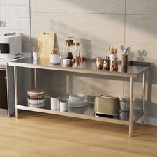 6FT Kitchen Worktop Stainless Steel Commercial Catering Table Food Prep Tables