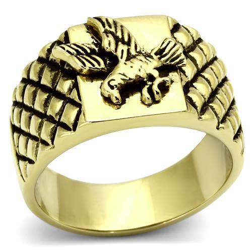Mens gold eagle ring - eagle, signet