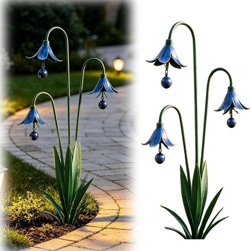 Triple bluebells garden stake - garden,