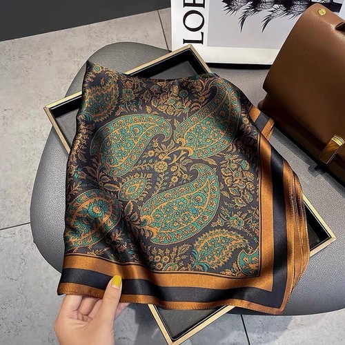 Men silk scarf vintage square - silk,