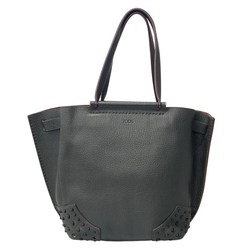 Tod dark gray leather tote - tod's,