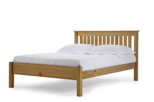 Wooden pine bed - bed, slatted