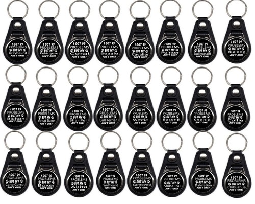 Dog problem keyring leather - keyring,