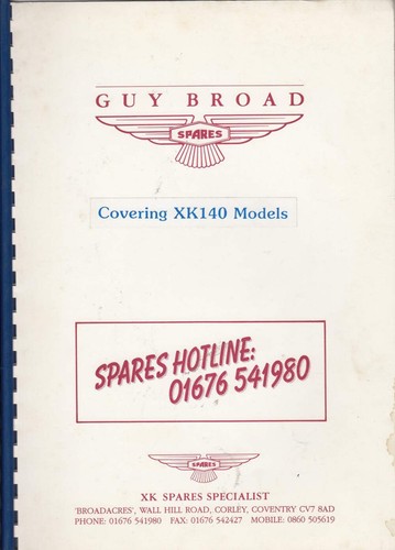 Jaguar xk140 parts catalogue - jaguar,