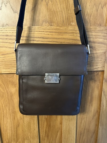 Loewe brown leather messenger - brown,