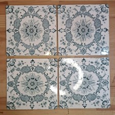 Victorian 6" Malkin Edge Blue & White Aesthetic Print Tile Bathroom Kitchen