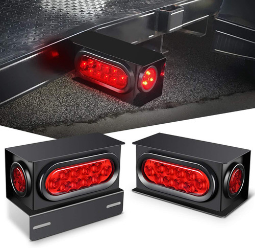 2pcs steel trailer light boxes - steel,