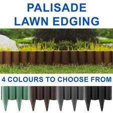 garden lawn/grass lawn /path palisade wood effect border edging 2.5m lengths