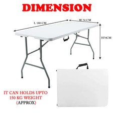 6ft Folding Table–Portable, Waterproof, and Sturdy for Indoor,Outdoor use UKDC