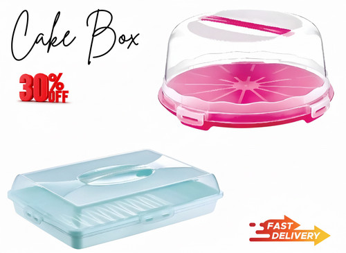 Plastic cake storage box with - plastic,