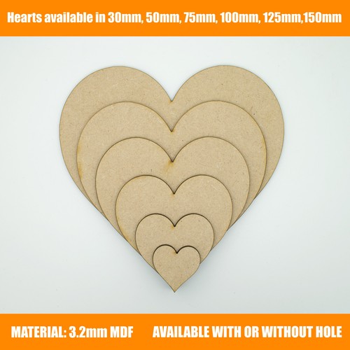 Wooden mdf hearts shape - mdf,