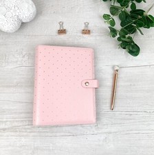 A5 Organiser, A5 Filofax Compatible Planner File - Peach & Rose Gold Spot