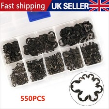 550PCS Assorted M1.5-M6 E Clips C Circlip Kit Retaining Snap Ring UK