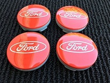4x FORD Wheel Centre Caps Fits  Most Models FOCUS FIESTA KA 54mm Red Silver