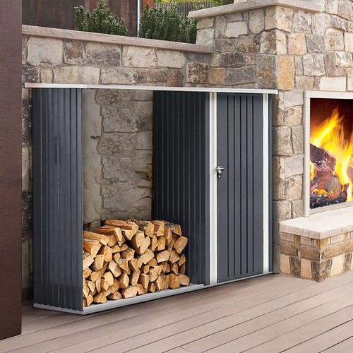 Garden log storage shed steel - garden,
