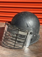 Vintage Military Police Riot Gear Helmet With Metal Protector Face Shield