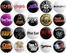 20 x Heavy Rock Bands BUTTON