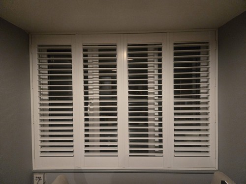 New white wooden shutter - white,