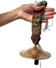VINTAGE BUDDHIST RITUAL CYMBALS TINGSHA / RÖLM0 BRONZE TIBET KATHMANDU NEPAL OM