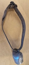 Antique Vintage Early 20th Century Swiss Cow/Bull Bell & Leather Collar Strap. 