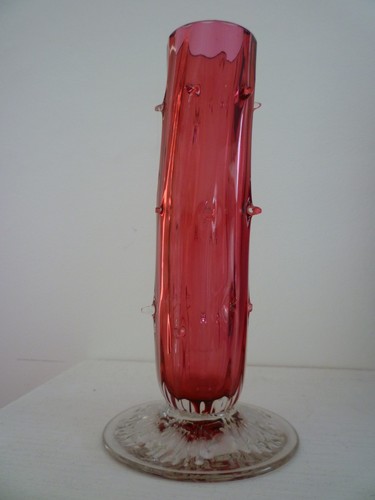 Loetz cranberry glass hand - glass,