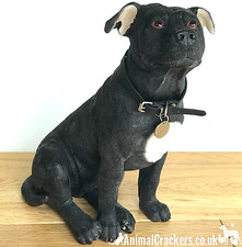 Black Staffy Staffordshire Bull Terrier ornament figurine Leonardo large H 26cm