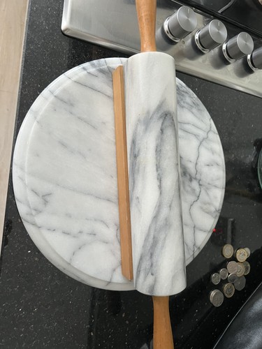 White marble rolling pin with - marble,