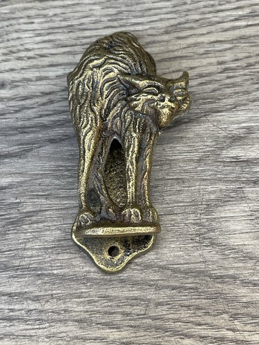 Antique brass cat - antique,