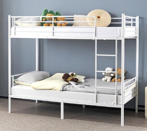 Metal bunk bed - single,, white