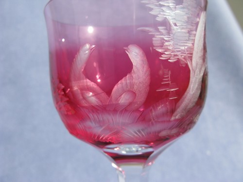 Moser intaglio cut cranberry - intaglio,