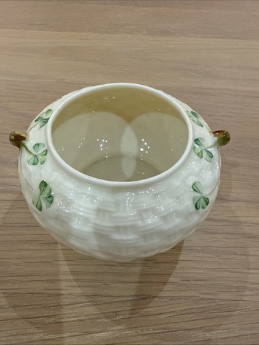 Belleek pottery sugar - pottery, bowl