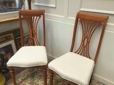 Used Yew Wood  4 Dining Chairs