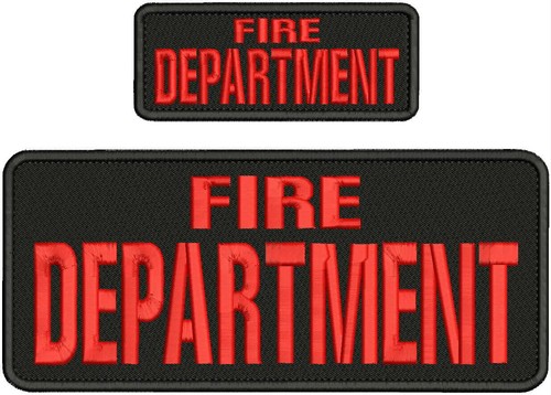 Fire department embroidery - fire,