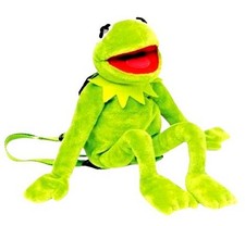 The Muppets KERMIT THE FROG Backpack - 16" Long Plush Soft Bag - Disney
