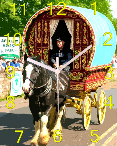 Gypsy caravan clock - caravan, appleby