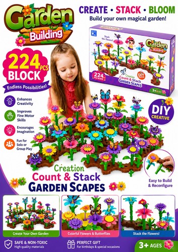 224pcs flower garden building - flower,