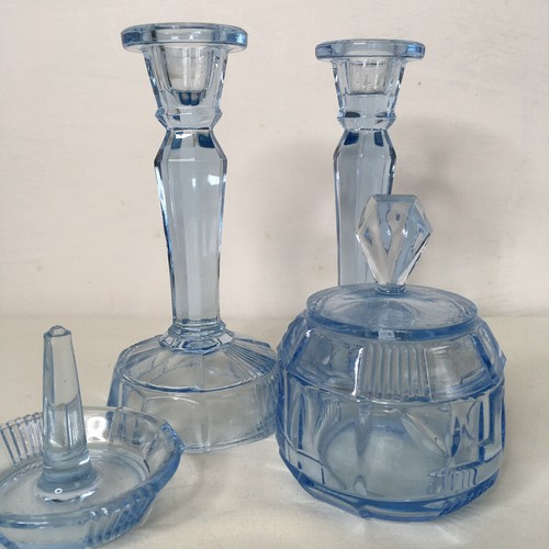Vintage blue glass art - blue,