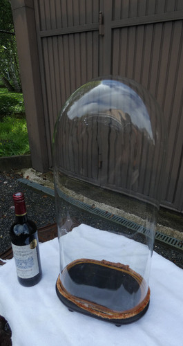Antique large oval glass - oval,