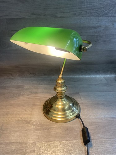 Green bankers lamp - bankers, glass