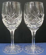 2x Thomas Webb Crystal WET58 Wine Claret Glasses - Signed On Bases