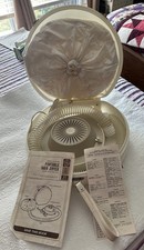VINTAGE GENERAL ELECTRIC DELUXE PORTABLE HAIR DRYER W/ SOFT BONNET EX COND WOW!