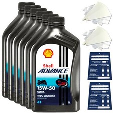 6 Litre Genuine Shell Advance 4T Ultra 15W50 Engine Oil Motorcycle 600041556