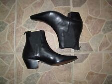 Black leather ankle cowboy style boots by ASOS  8 uk 42 eu