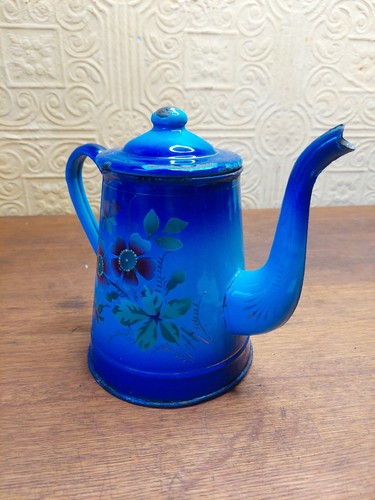 Vintage french enamel coffee - vintage,