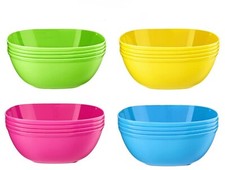 4pk Plastic Cereal Bowls Coloured Square Breakfast Oatmeal Soup Bowls Picnic
