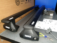 GENUINE THULE EVO WINGBAR EVO BLACK ROOF BARS RACK VW POLO MK5 5DOOR  2009-2017