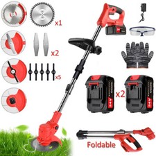 2 Battery 24V Cordless Strimmer Grass Trimmer Electric Garden Edger Weed Cutter